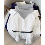 レディース ベルト付きパッチワークシャツレイヤード風 肩見せブラウス | SUNSHINE CLOSET | 詳細画像12 