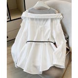 レディース ベルト付きパッチワークシャツレイヤード風 肩見せブラウス | SUNSHINE CLOSET | 詳細画像13 