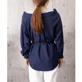レディース ベルト付きパッチワークシャツレイヤード風 肩見せブラウス | SUNSHINE CLOSET | 詳細画像17 