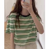 マルチボーダーTシャツ 半袖カットソー夏 | ANGELCLOSET | 詳細画像2