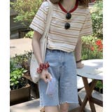 マルチボーダーTシャツ 半袖カットソー夏 | ANGELCLOSET | 詳細画像4
