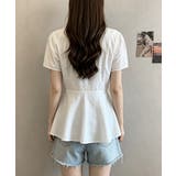 襟ドロストシャツ半袖レディース Vネックパフスリーブブラウス 大人きれいめ韓国風… | SUNSHINE CLOSET | 詳細画像4 