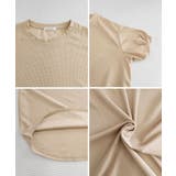 大人可愛いワッフルプルオーバー パフスリーブ体型カバートップス カジュアル | SUNSHINE CLOSET | 詳細画像34