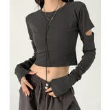 長袖Tシャツ 袖カットアウト カットソー | ANGELCLOSET | 詳細画像1