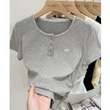 レディース ヘンリーネック半袖T リボン刺しゅうタイトトップス | SUNSHINE CLOSET | 詳細画像17 