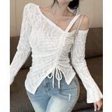 ワンオフショルダーレースTシャツギャザー | SUNSHINE CLOSET | 詳細画像1