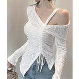 ワンオフショルダーレースTシャツギャザー | SUNSHINE CLOSET | 詳細画像4