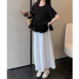 アシンメトリーフリルtシャツ 異素材夏服 | SUNSHINE CLOSET | 詳細画像2 