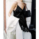 細めストラップキャミトップ レディース 上品光沢感アシンメトリーロングキャミ | SUNSHINE CLOSET | 詳細画像2 