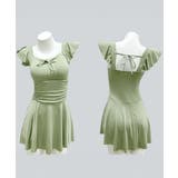 フリル袖ミニワンピ水着 大人可愛いリボン付き ウエストシャーリング水着 | SUNSHINE CLOSET | 詳細画像20 