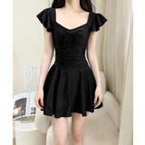 フリル袖ミニワンピ水着 大人可愛いリボン付き ウエストシャーリング水着 | SUNSHINE CLOSET | 詳細画像6 