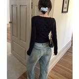 ショート丈インナートップス 小花柄と無地 リブTシャツ | SUNSHINE CLOSET | 詳細画像15 