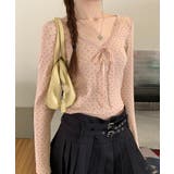 ショート丈インナートップス 小花柄と無地 リブTシャツ | SUNSHINE CLOSET | 詳細画像16 