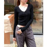 ショート丈インナートップス 小花柄と無地 リブTシャツ | SUNSHINE CLOSET | 詳細画像7 