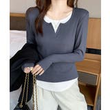 レイヤード風Tシャツ スリットネック秋服 | SUNSHINE CLOSET | 詳細画像11