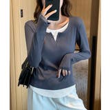 レイヤード風Tシャツ スリットネック秋服 | SUNSHINE CLOSET | 詳細画像12