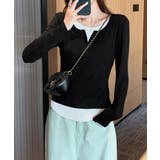 レイヤード風Tシャツ スリットネック秋服 | SUNSHINE CLOSET | 詳細画像6