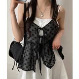 フロントリボンシアーキャミソール レイヤードトップス体型カバー きれいめカジュア… | SUNSHINE CLOSET | 詳細画像1 