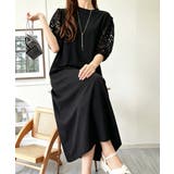大人の抜け感ワンピレディース 体型カバー 立体花柄レース袖切替ワンピ春夏 | SUNSHINE CLOSET | 詳細画像14 