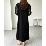 大人の抜け感ワンピレディース 体型カバー 立体花柄レース袖切替ワンピ春夏 | SUNSHINE CLOSET | 詳細画像22 