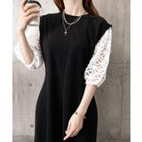 大人の抜け感ワンピレディース 体型カバー 立体花柄レース袖切替ワンピ春夏 | SUNSHINE CLOSET | 詳細画像25 