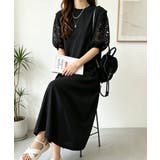 大人の抜け感ワンピレディース 体型カバー 立体花柄レース袖切替ワンピ春夏 | SUNSHINE CLOSET | 詳細画像6 