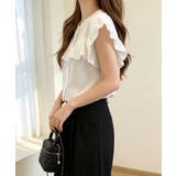 大人可愛いストライプシャツ きれいめフェミニン フレンチスリーブブラウス | SUNSHINE CLOSET | 詳細画像14