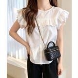 大人可愛いストライプシャツ きれいめフェミニン フレンチスリーブブラウス | SUNSHINE CLOSET | 詳細画像15