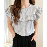大人可愛いストライプシャツ きれいめフェミニン フレンチスリーブブラウス | SUNSHINE CLOSET | 詳細画像16