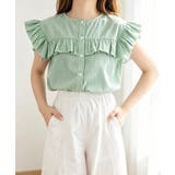 大人可愛いストライプシャツ きれいめフェミニン フレンチスリーブブラウス | SUNSHINE CLOSET | 詳細画像23