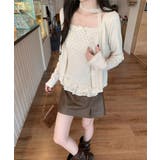 可愛い韓国風セットアップ フリルドット柄キャミソール 長袖カーディガン冷房対策 | SUNSHINE CLOSET | 詳細画像12