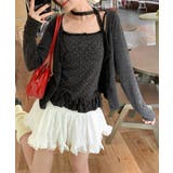 可愛い韓国風セットアップ フリルドット柄キャミソール 長袖カーディガン冷房対策 | SUNSHINE CLOSET | 詳細画像4