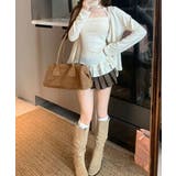 可愛い韓国風セットアップ フリルドット柄キャミソール 長袖カーディガン冷房対策 | SUNSHINE CLOSET | 詳細画像8