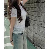 花柄レースインナー シースルーキャミ ビスチェ風トップス透け感 | SUNSHINE CLOSET | 詳細画像4