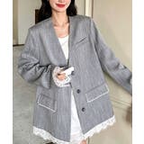 上品フェミニンミドル丈ジャケットウエストマークベルト付ノーカラー羽織り大人可愛い… | SUNSHINE CLOSET | 詳細画像2 