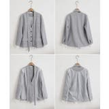 上品フェミニンミドル丈ジャケットウエストマークベルト付ノーカラー羽織り大人可愛い… | SUNSHINE CLOSET | 詳細画像27 