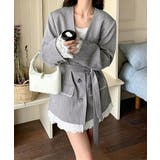 上品フェミニンミドル丈ジャケットウエストマークベルト付ノーカラー羽織り大人可愛い… | SUNSHINE CLOSET | 詳細画像8 