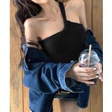 リブニットアシンメトリータンクトップ ヘルシーセクシー ショート丈 | SUNSHINE CLOSET | 詳細画像2 