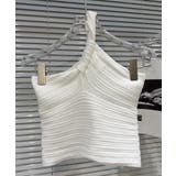リブニットアシンメトリータンクトップ ヘルシーセクシー ショート丈 | SUNSHINE CLOSET | 詳細画像27 