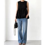 レディース クルーネックtシャツ 華やかなドッキングトップス大人可愛い | SUNSHINE CLOSET | 詳細画像13
