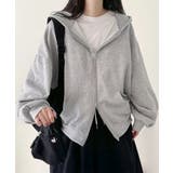 フーディパーカーレディース 薄手スウェットブルゾン ドロップショルダー | SUNSHINE CLOSET | 詳細画像1 