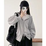 フーディパーカーレディース 薄手スウェットブルゾン ドロップショルダー | SUNSHINE CLOSET | 詳細画像2 