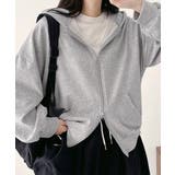 フーディパーカーレディース 薄手スウェットブルゾン ドロップショルダー | SUNSHINE CLOSET | 詳細画像3 