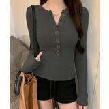 ハーフボタンカットソー長袖タイトtシャツ | SUNSHINE CLOSET | 詳細画像12 