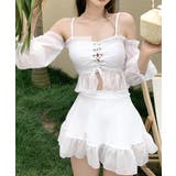 体型カバー水着レディース フリルトップス シアースリーブ付き | SUNSHINE CLOSET | 詳細画像6 