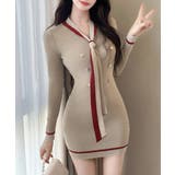 リボンタイミニワンピース配色ニットドレス | SUNSHINE CLOSET | 詳細画像11 
