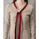 リボンタイミニワンピース配色ニットドレス | SUNSHINE CLOSET | 詳細画像23 