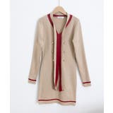 リボンタイミニワンピース配色ニットドレス | SUNSHINE CLOSET | 詳細画像24 