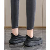 ニットアッパーシューズ レディース ボリュームソールスニーカー身長盛れる | SUNSHINE CLOSET | 詳細画像3 