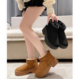 厚底ムートンブーツチャンキーヒールブーツ | SUNSHINE CLOSET | 詳細画像12